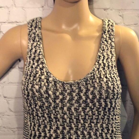 CAbi Black White Tape Yarn Tank Top Tunic Loose Fit Oversized XS - Picture 3 of 8